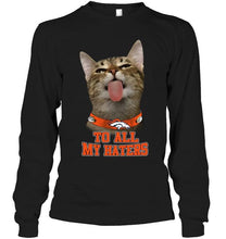 Load image into Gallery viewer, Denver Broncos cat to all my haters shirt