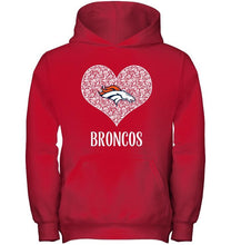 Load image into Gallery viewer, Denver Broncos heart floral pattern shirt