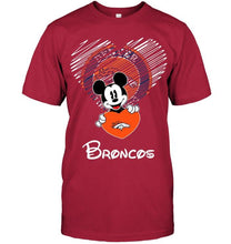 Load image into Gallery viewer, Mickey loves Denver Broncos fan hoodie