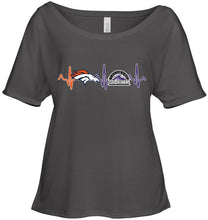 Load image into Gallery viewer, Denver Broncos Colorado Rockies heartbeat shirt