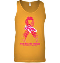 Load image into Gallery viewer, Denver Broncos fight like the Broncos br east cancer warrior shirt