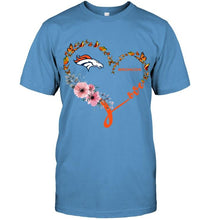 Load image into Gallery viewer, Denver Broncos butterfly heart shirt