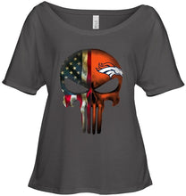 Load image into Gallery viewer, Denver Broncos skull american flag shirt