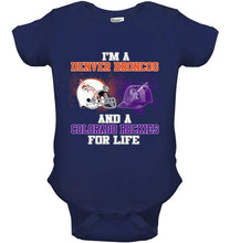 Load image into Gallery viewer, i'm a Denver Bronco and a Colorado Rockie for life shirt