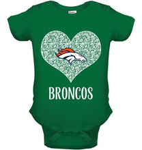 Load image into Gallery viewer, Denver Broncos heart floral pattern shirt