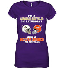 Load image into Gallery viewer, I'm Colorado Buffaloe on saturdays and Denver Bronco on sundays shirt