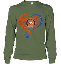 Load image into Gallery viewer, Denver Broncos heart glittering shirt