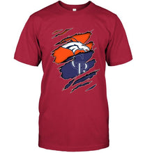 Load image into Gallery viewer, Denver Broncos and Colorado Rockies layer under ripped shirt