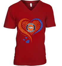 Load image into Gallery viewer, Denver Broncos heart glittering shirt