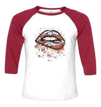 Load image into Gallery viewer, Denver Broncos heart glitter pattern lips shirt