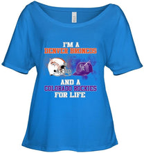 Load image into Gallery viewer, i'm a Denver Bronco and a Colorado Rockie for life shirt