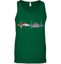 Load image into Gallery viewer, Denver Broncos Colorado Rockies heartbeat shirt