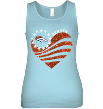 Load image into Gallery viewer, Denver Broncos glitter heart shirt