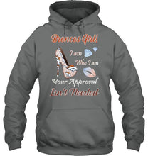 Load image into Gallery viewer, Broncos Girl I am who I am your approval isn't needed Denver Broncos fan high heel glittering shirt