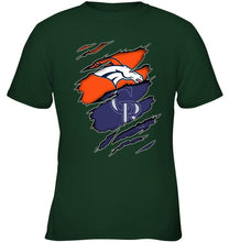 Load image into Gallery viewer, Denver Broncos and Colorado Rockies layer under ripped shirt