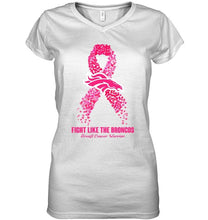 Load image into Gallery viewer, Denver Broncos fight like the Broncos br east cancer warrior shirt