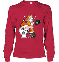 Load image into Gallery viewer, Santa Boise State Broncos in bathroom shirt