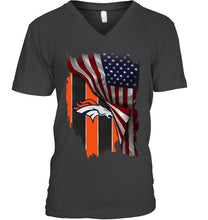 Load image into Gallery viewer, Denver Broncos american flag fan hoodie