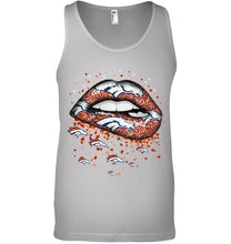 Load image into Gallery viewer, Denver Broncos heart glitter pattern lips shirt