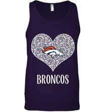 Load image into Gallery viewer, Denver Broncos heart floral pattern shirt