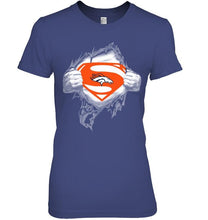 Load image into Gallery viewer, Denver Broncos Superman Ripped shirt