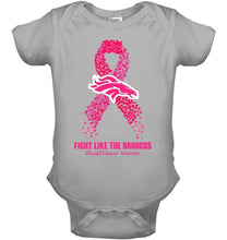 Load image into Gallery viewer, Denver Broncos fight like the Broncos br east cancer warrior shirt