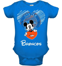 Load image into Gallery viewer, Mickey loves Denver Broncos fan shirt