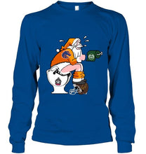 Load image into Gallery viewer, Santa Boise State Broncos in bathroom shirt