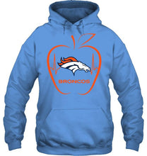 Load image into Gallery viewer, Denver Broncos heartbeat teacher apple shirt