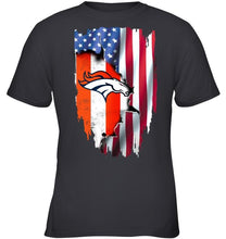 Load image into Gallery viewer, Denver Broncos flag ripped american flag shirt