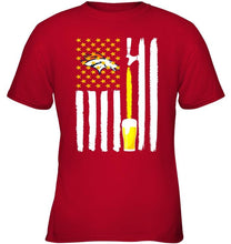 Load image into Gallery viewer, Denver Broncos Beer american flag shirt