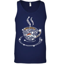 Load image into Gallery viewer, Denver Broncos coffee cup diamond glitter shirt