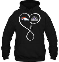 Load image into Gallery viewer, Denver Broncos Colorado Rockies love heart shirt