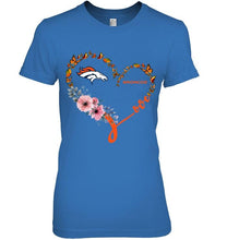 Load image into Gallery viewer, Denver Broncos butterfly heart shirt
