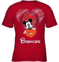 Load image into Gallery viewer, Mickey loves Denver Broncos fan hoodie