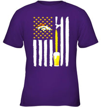 Load image into Gallery viewer, Denver Broncos Beer american flag shirt