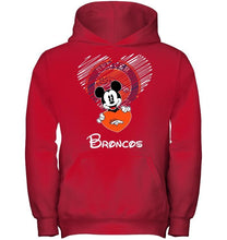 Load image into Gallery viewer, Mickey loves Denver Broncos fan hoodie