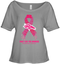 Load image into Gallery viewer, Denver Broncos fight like the Broncos br east cancer warrior shirt