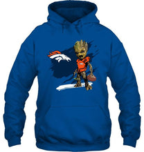 Load image into Gallery viewer, Denver Broncos angry baby groot ripped shirt