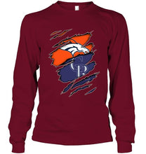 Load image into Gallery viewer, Denver Broncos and Colorado Rockies layer under ripped shirt