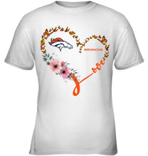 Load image into Gallery viewer, Denver Broncos butterfly heart shirt