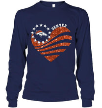 Load image into Gallery viewer, Denver Broncos glitter heart shirt