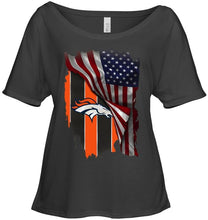 Load image into Gallery viewer, Denver Broncos american flag fan hoodie