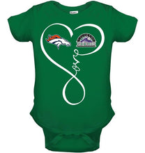 Load image into Gallery viewer, Denver Broncos Colorado Rockies love heart shirt