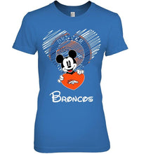 Load image into Gallery viewer, Mickey loves Denver Broncos fan shirt