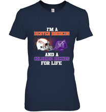 Load image into Gallery viewer, i'm a Denver Bronco and a Colorado Rockie for life shirt