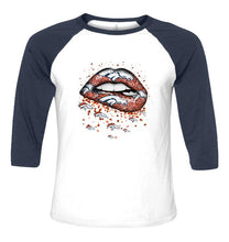 Load image into Gallery viewer, Denver Broncos heart glitter pattern lips shirt