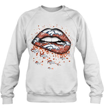 Load image into Gallery viewer, Denver Broncos heart glitter pattern lips shirt