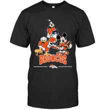 Load image into Gallery viewer, Denver Broncos mickey donald goofy fan shirt