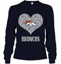 Load image into Gallery viewer, Denver Broncos heart floral pattern shirt
